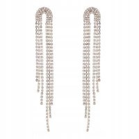 ECARLA kolczyki ozdobne cyrkonie sztyf długie 12cm K1628S