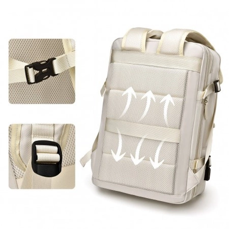 ECARLA plecak podróżny, kabinowy, wodoodporny z USB Szary PL176