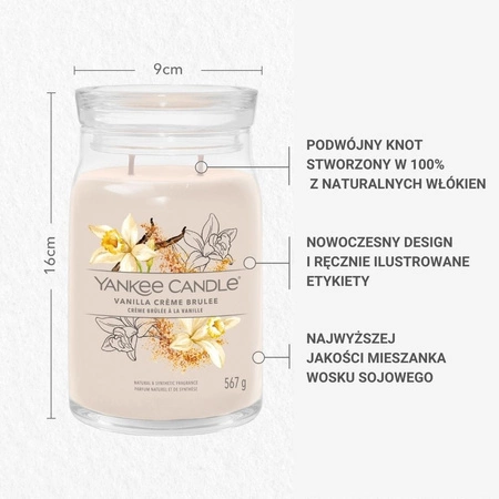 YANKEE CANDLE Signature Duża świeca w słoiku VANILLA CREME BRULEE 567g