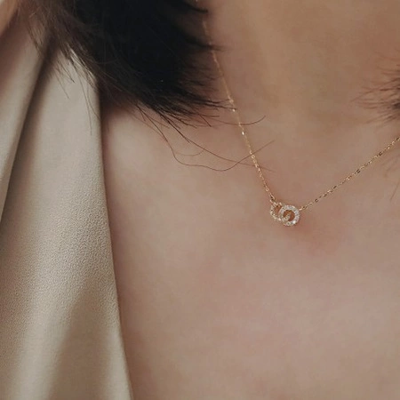 ECARLA naszyjnik ze stali szlachetnej pozłacanej KÓŁKA NST2167