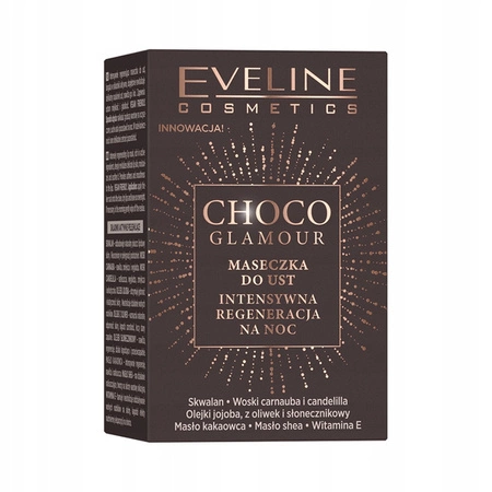 EVELINE Choco Glamour Intensywnie regenerująca maseczka do ust na noc 12ml