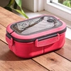 ECARLA Lunch Box śniadaniówka ze sztućcami 21x14,5x8cm Fuksja PJM44F