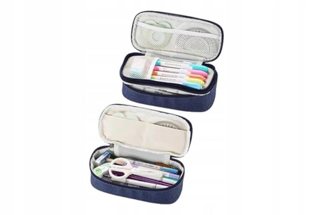 ECARLA piórnik wielofunkcyjny dwukomorowy Angoo granatowy PR06GRAN