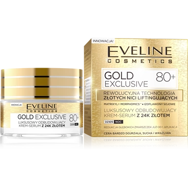 EVELINE Gold Exlusive 80+ krem-serum odbudowujące 50ml