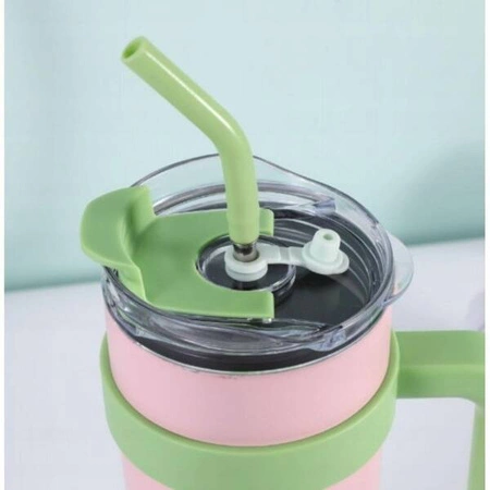 ECARLA kubek termiczny z uchwytem i rurką 1200ml Brzoskwiniowy BD23R