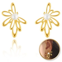 ECARLA kolczyki ze stali szlachetnej platerowanej 14k złotem KST3402