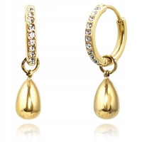 ECARLA kolczyki ze stali szlachetnej platerowanej złotem KST3346