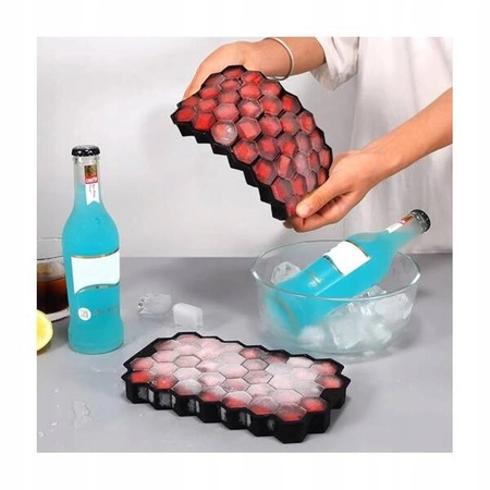 ECARLA foremka silikonowa na lód 37 ośmiokątnych kostek 2,3x 2,7x 2,5cm FNL03