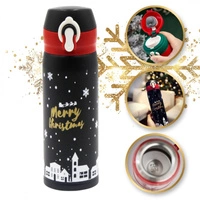 ECARLA bidon termos świąteczny zimowy 500ml Czarny BD39CZ