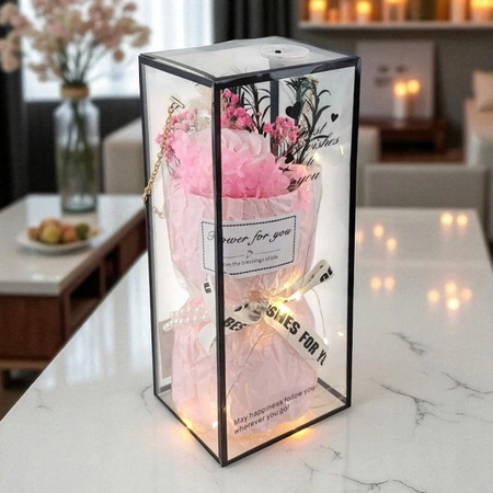 ECARLA Flower Box bukiet zapachowych kwiatów mydlanych w pudełku LED BUK20