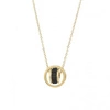 ECARLA naszyjnik ze stali szlachetnej pozłacanej KÓŁKA czarny kamień NST2173