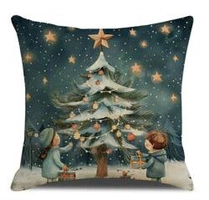 ECARLA Zima świąteczna poszewka na poduszkę 45x45cm Choinka POD207