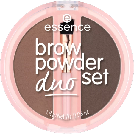 ESSENCE Brow Powder Duo Set pudrowy zestaw do brwi 02 Medium 1,8ml