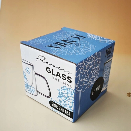 ECARLA szklanka termiczna z podwójnym dnem i hortensją 180ml SZK154