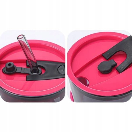 ECARLA kubek z kolorowego szkła ze słomką i zamknięciem 450ml Hoh CUP14