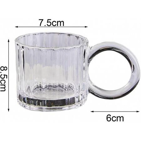 ECARLA szklanka z uchem ryflowana mała do kawy 225ml SZK61