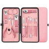 ECARLA zestaw akcesoriów do manicure w etui 12szt Różowy AK20