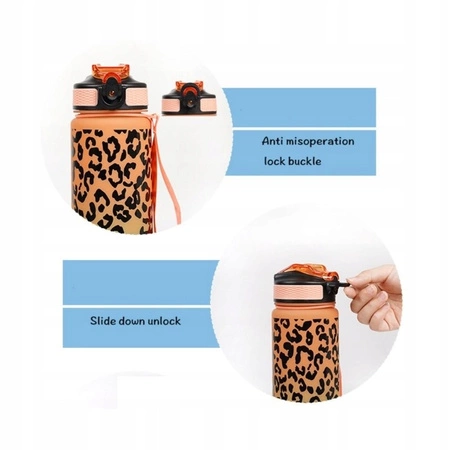 ECARLA Bidony bidon na wodę Panterka Ombre 1l Pomarańcz Zieleń BD43WZ3