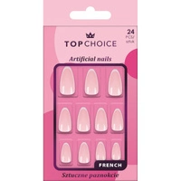 TOP CHOICE sztuczne paznokcie bez kleju French Długi Migdałek 24szt
