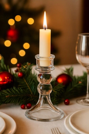 ECARLA świecznik dekoracyjny szklany Glamour 13cm SW17