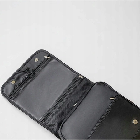 ECARLA kosmetyczka rozkładana z rączką 24x24x3cm Czarna KS153CZ