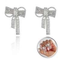 ECARLA kolczyki ozdobne cyrkonie sztyf Kokardy K1693