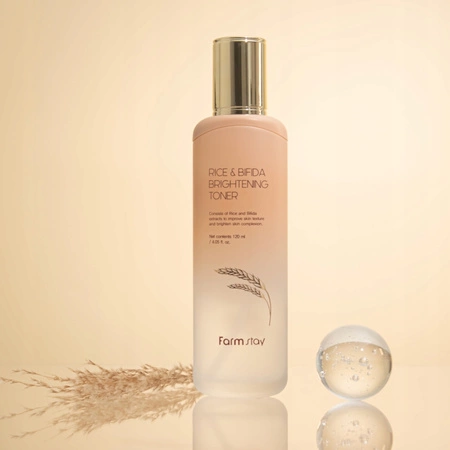 FARMSTAY Rice & Bifida tonik do twarzy rozjaśniający 120ml