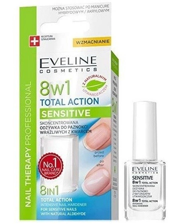 EVELINE Nail Therapy odżywka do paznokci 8w1 Sensitive 12ml