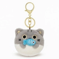 ECARLA brelok do kluczy KOT wibrujący łapiący rybę Szary BRL384SZ