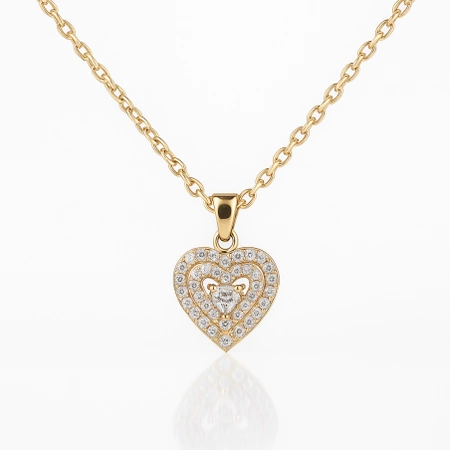ECARLA naszyjnik ze stali szlachetnej pozłacanej cyrkonie SERCE NST2222