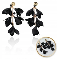 ECARLA kolczyki wiszące tiulowe kwiaty K1706