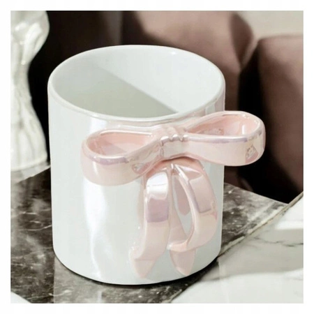 ECARLA kubek opalizujący z różową kokardką Pink Bow CUP23 350ml