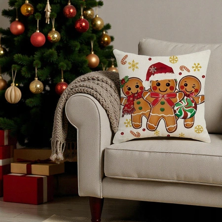 ECARLA Zima Świąteczna poszewka na poduszkę Boho 45x45 PIERNICZKI POD248