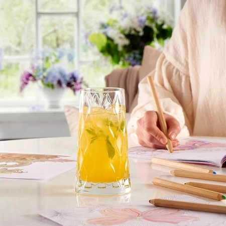 ECARLA zestaw szklanek ryflowanych wysokich 475ml SZK184ZESTAW3