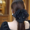 ECARLA klamra do włosów tiulowa Kokarda Czarna SP325CZ