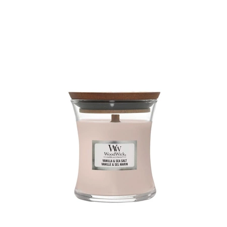 WOODWICK PlusWick mała świeca w słoiku VANILLA & SEA SALT 85g
