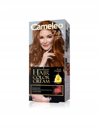 DELIA Cameleo farba do włosów permanentna 7.44 Copper Red Omega+