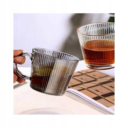 ECARLA filiżanka ryflowana duża 380ml Grafit SZK177