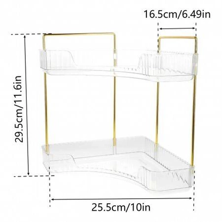 ECARLA organizer do łazienki narożny ryflowany 2 poziomy CB51