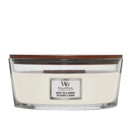 WOODWICK Core Hearthwick świeca w słoiku elipsa WHITE TEA & JASMINE 453g 