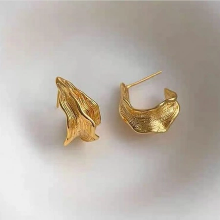 ECARLA kolczyki ze stali szlachetnej platerowanej 14k złotem KST3392