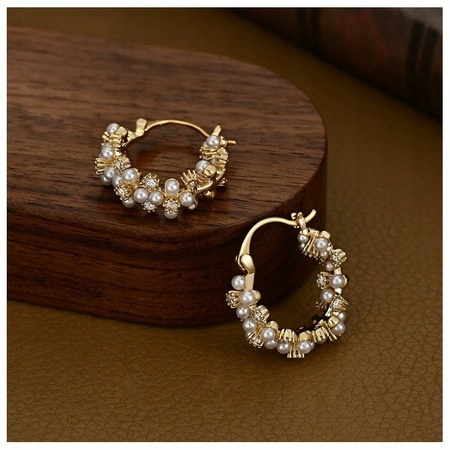 ECARLA kolczyki ze stali szlachetnej platerowanej 14k złotem KST3414