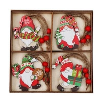 ECARLA Boże Narodzenie zawieszki choinkowe drewniane 12szt KRASNALE BSN77