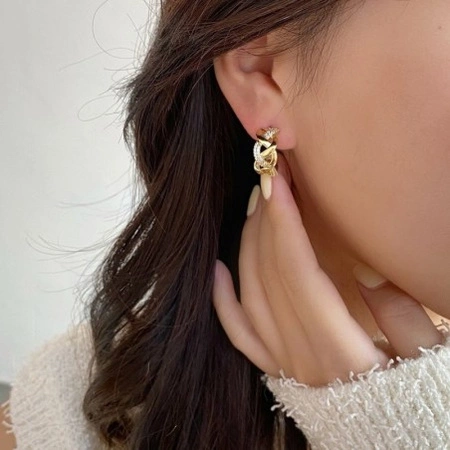 ECARLA kolczyki ze stali szlachetnej platerowanej 14k złotemWARKOCZ KST3327