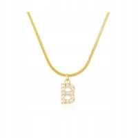 ECARLA naszyjnik ze stali szlachetnej pozłacanej Literka B NST2086B