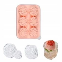 ECARLA foremka silikonowa na lód 6 dużych róż 16,5x 11,5x 4,6cm FNL06