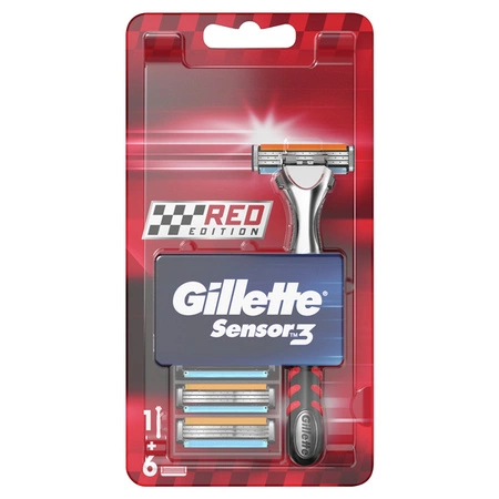 GILLETTE Sensor3 Red maszynka + wkłady 6szt