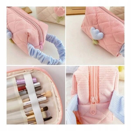 ECARLA kosmetyczka pikowana Niebieska Tulipan KS101WZ2