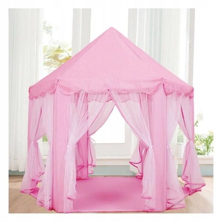 ECARLA namiot dziecięcy, baldachim Różowy w białe kropki BAL7R