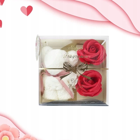 ECARLA ręcznik i kwiaty mydlane w ozdobnym pudełku BUK06CZE